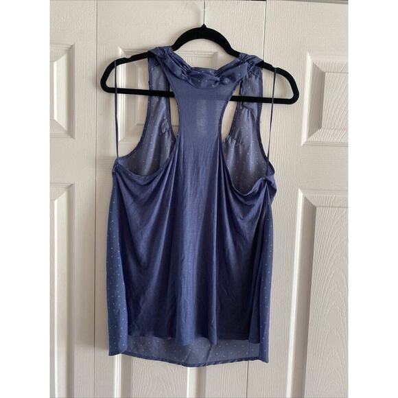 Elle Women's Medium Blue Sleeveless Top Polka Dot Corpcore - Picture 5 of 5